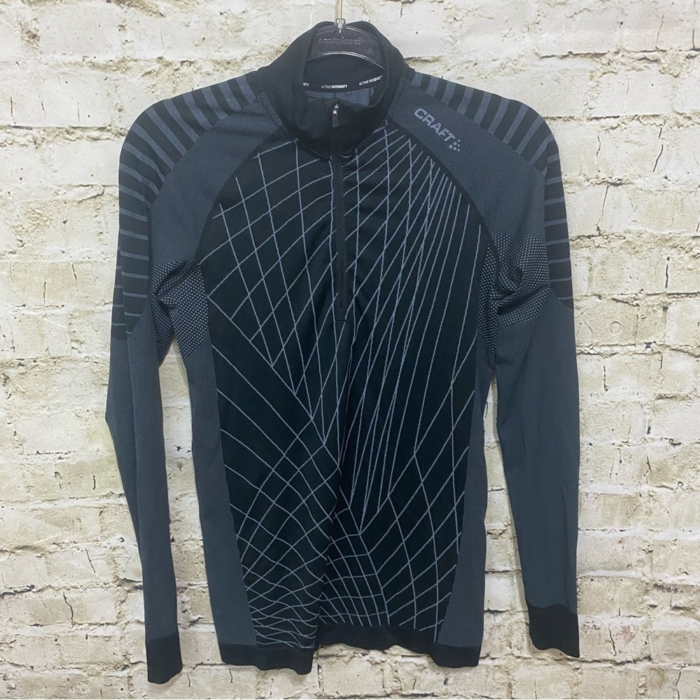 Craft Active Intensity T-Shirt Black Long Sleeve 1/4 Zip Collared
